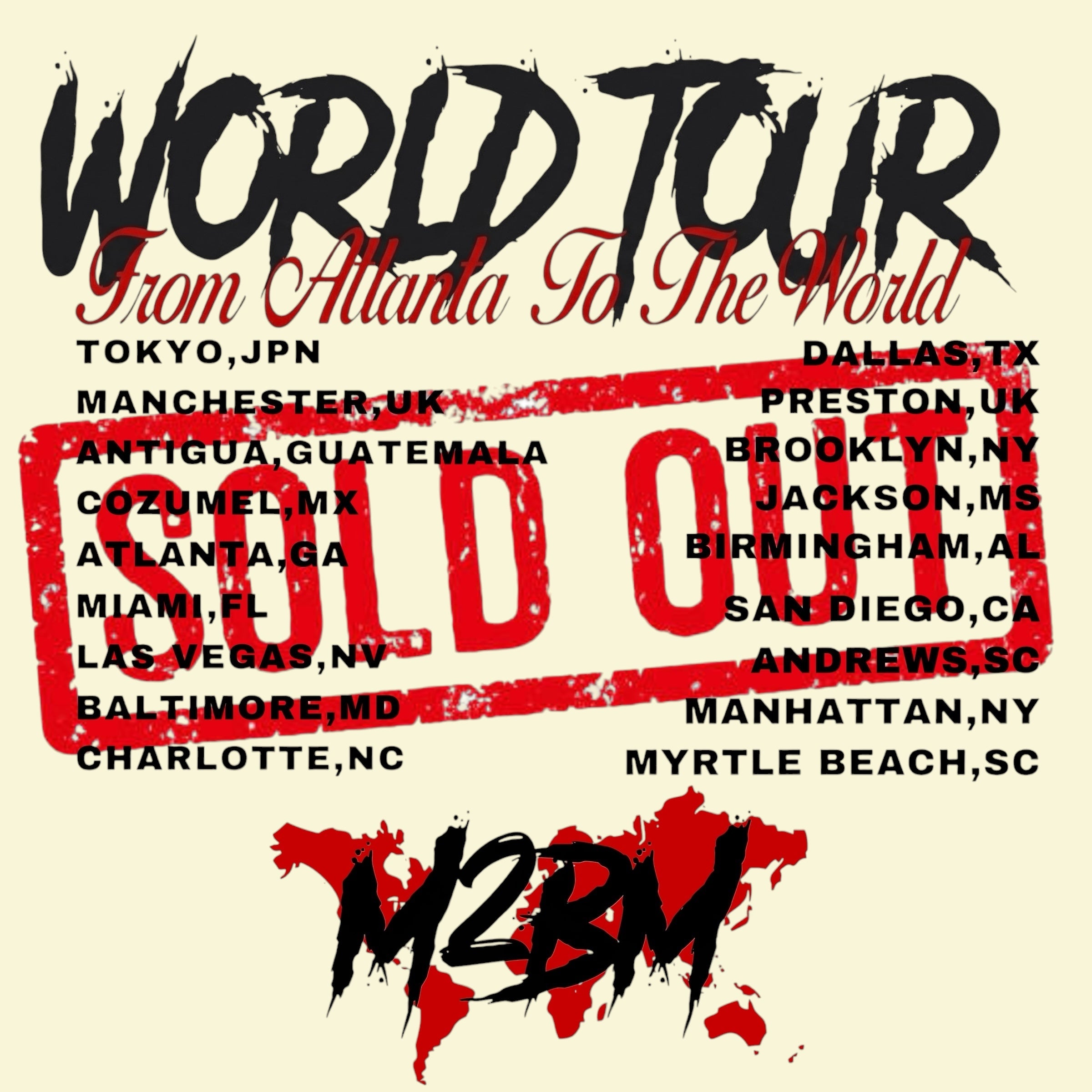 M2BM Cream World Tour Tee